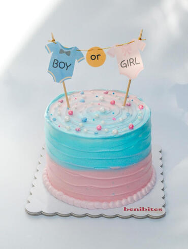 Gender Reveal Clothing Inspired Cake