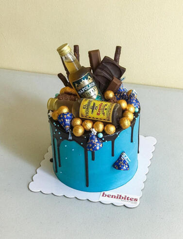 Chocolate Overload Drip Cake with Mini Liquior