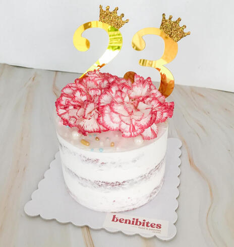Red Velvet with Fresh Carnation flowers